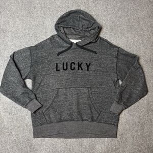 Lucky Brand Hoodie Sweatshirt Mens Large Gray Long Sleeve